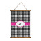 Houndstooth w/Pink Accent Wall Hanging Tapestry - Portrait - MAIN