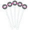 Houndstooth w/Pink Accent White Plastic 5.5" Stir Stick - Fan View