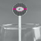 Houndstooth w/Pink Accent White Plastic 5.5" Stir Stick - Round - Main