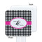 Houndstooth w/Pink Accent White Plastic Stir Stick - Single Sided - Square - Approval