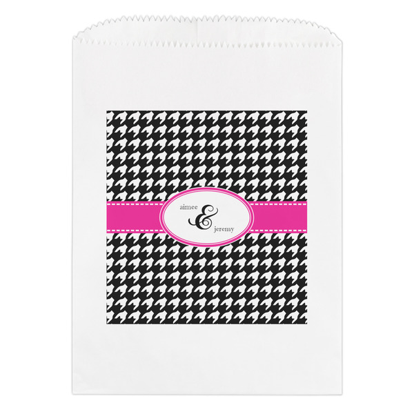 Custom Houndstooth w/Pink Accent Treat Bag (Personalized)