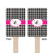 Houndstooth w/Pink Accent Wooden 6.25" Stir Stick - Rectangular - Double Sided - Front & Back