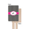 Houndstooth w/Pink Accent Wooden 6.25" Stir Stick - Rectangular - Single - Front & Back