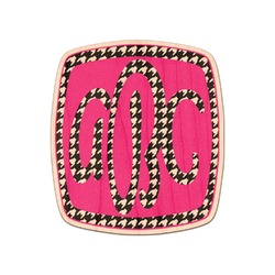 Houndstooth w/Pink Accent Genuine Maple or Cherry Wood Sticker (Personalized)