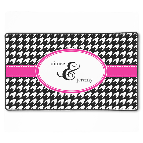 Custom Houndstooth w/Pink Accent XXL Gaming Mouse Pad - 24" x 14" (Personalized)