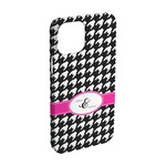 Houndstooth w/Pink Accent iPhone Case - Plastic - iPhone 15 Pro (Personalized)