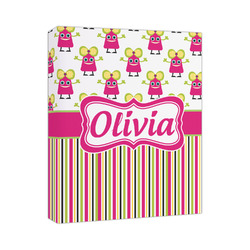 Pink Monsters & Stripes Canvas Print - 11x14 (Personalized)