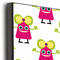 Pink Monsters & Stripes 16x20 Wood Print - Closeup