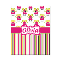 Pink Monsters & Stripes Wood Print - 16x20 (Personalized)