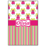 Pink Monsters & Stripes Wood Print - 20x30 (Personalized)