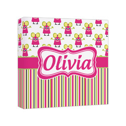 Pink Monsters & Stripes Canvas Print - 8x8 (Personalized)