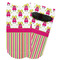 Pink Monsters & Stripes Adult Ankle Socks - Single Pair - Front and Back