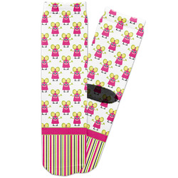 Pink Monsters & Stripes Adult Crew Socks