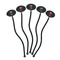 Pink Monsters & Stripes Black Plastic 7" Stir Stick - Oval - Fan