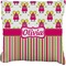 Pink Monsters & Stripes Burlap Pillow 22"