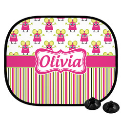 Pink Monsters & Stripes Car Side Window Sun Shade (Personalized)