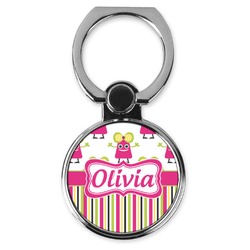 Pink Monsters & Stripes Cell Phone Ring Stand & Holder (Personalized)