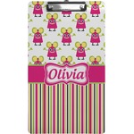 Pink Monsters & Stripes Clipboard (Legal Size) (Personalized)