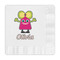 Pink Monsters & Stripes Embossed Decorative Napkins (Personalized)