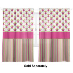 Pink Monsters & Stripes Curtain Panel - Custom Size