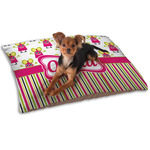 Pink Monsters & Stripes Dog Bed - Small w/ Name or Text