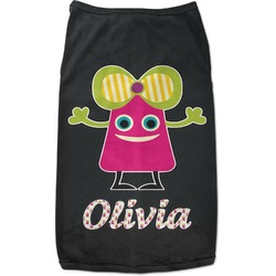 Pink Monsters & Stripes Black Pet Shirt (Personalized)