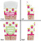 Pink Monsters & Stripes French Fry Favor Box - Front & Back View