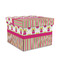 Pink Monsters & Stripes Gift Boxes with Lid - Canvas Wrapped - Medium - Front/Main