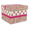 Pink Monsters & Stripes Gift Boxes with Lid - Canvas Wrapped - X-Large - Front/Main