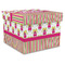 Pink Monsters & Stripes Gift Boxes with Lid - Canvas Wrapped - XX-Large - Front/Main