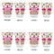 Pink Monsters & Stripes Glass Shot Glass - with gold rim - Set of 4 - APPROVAL
