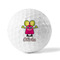 Pink Monsters & Stripes Golf Balls - Generic - Set of 3 - FRONT