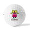 Pink Monsters & Stripes Golf Balls - Titleist - Set of 3 - FRONT