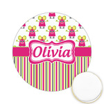 Pink Monsters & Stripes Printed Cookie Topper - 2.15" (Personalized)