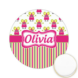 Pink Monsters & Stripes Printed Cookie Topper - 2.15" (Personalized)
