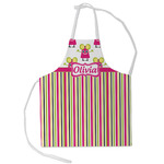 Pink Monsters & Stripes Kid's Apron - Small (Personalized)