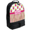 Pink Monsters & Stripes Large Backpack - Black - Angled View