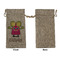 Pink Monsters & Stripes Large Burlap Gift Bags - Front Approval