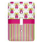 Pink Monsters & Stripes Light Switch Cover