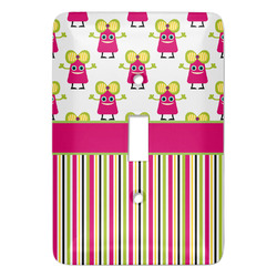 Pink Monsters & Stripes Light Switch Cover