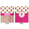 Pink Monsters & Stripes Minky Blanket - 50"x60" - Double Sided - Front & Back