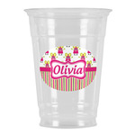 Pink Monsters & Stripes Party Cups - 16oz (Personalized)