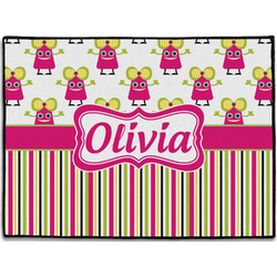 Pink Monsters & Stripes Door Mat - 24"x18" (Personalized)