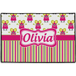 Pink Monsters & Stripes Door Mat - 36"x24" (Personalized)