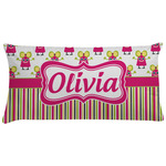 Pink Monsters & Stripes Pillow Case - King (Personalized)