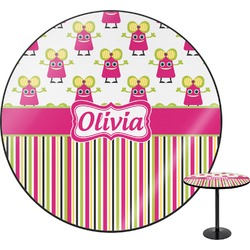 Pink Monsters & Stripes Round Table - 30" (Personalized)