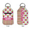 Pink Monsters & Stripes Sanitizer Holder Keychain - Small APPROVAL (Flat)