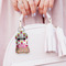 Pink Monsters & Stripes Sanitizer Holder Keychain - Small (LIFESTYLE)