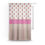 Pink Monsters & Stripes Sheer Curtain