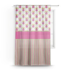 Pink Monsters & Stripes Sheer Curtain - 50"x84"